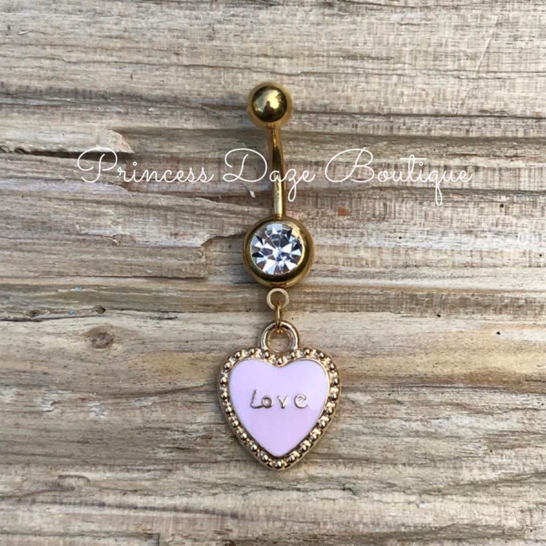 Gold Heart Belly Button Ring